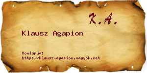 Klausz Agapion névjegykártya